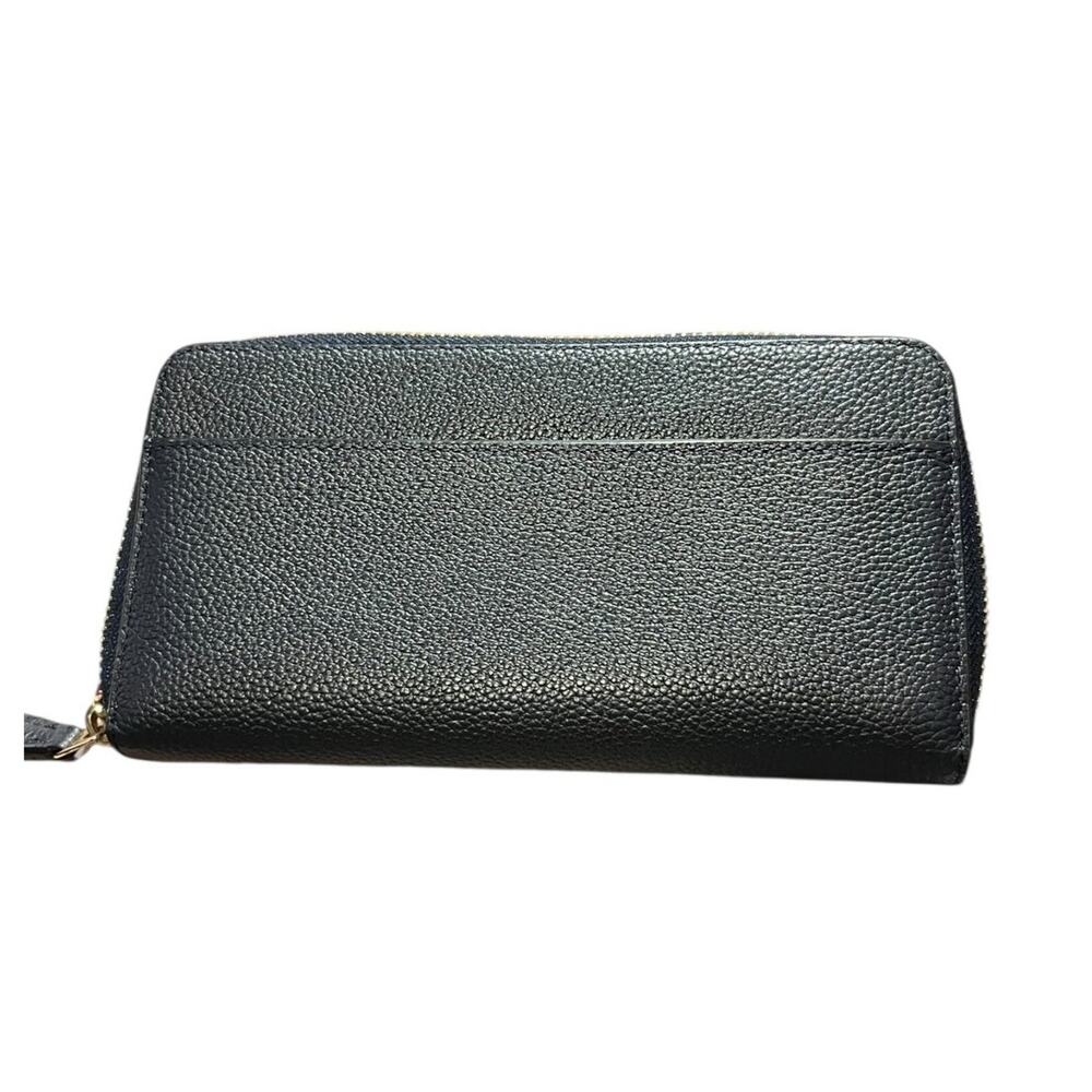 Coach Navy Blue Pebble Leather Phone Zip Around Accordion Wallet with box - Picture 4 of 12